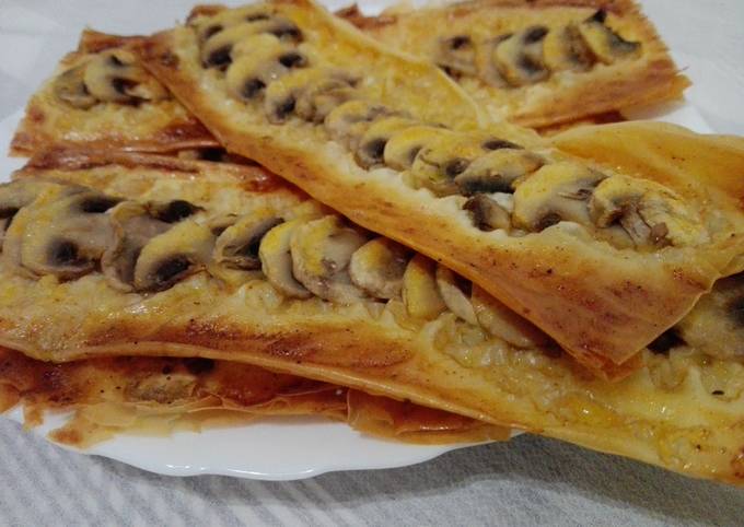 Tartaletas picantes de champiñones en masa filo