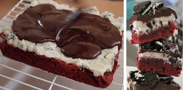 Brownies para San Valentín de Red Velvet y Oreo, Si te gusta dinos HOLA y dale a Me Gusta MIREN…