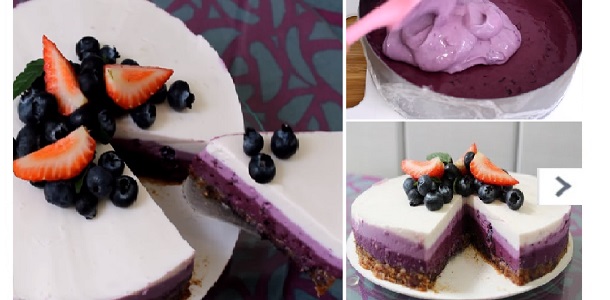 Que bonito y antojable postre Cheesecake de Blue Berries y lo mejor, sin tantas calorías! Si te gusta dinos HOLA y dale a Me Gusta MIREN…