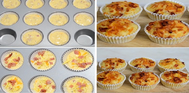 Estos son los mejores Muffins salados de bacon y queso del mundo ¡Fáciles y deliciosos! Si te gusta dinos HOLA y dale a Me Gusta MIREN …