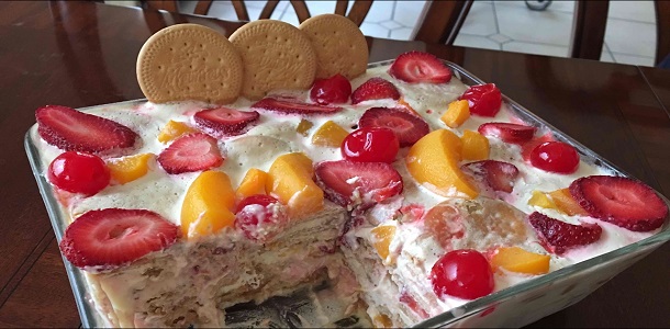 Aprende Cómo Puedes Hacer Un Postre De Galletas María Con Frutas, Delicioso Y Fácil De Preparar.