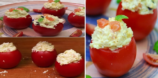 Geniales me encanta esta receta de TOMATE RELLENO DE ENSALADILLA RUSA, Si te gusta dinos HOLA y dale a Me Gusta MIREN…