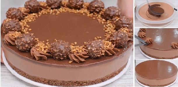 Tarta de Ferrero Rocher y Nutella. Lo que me encanta de esta tarta es que aparte de estar deliciosa, no necesitamos horno para hacerla!!!