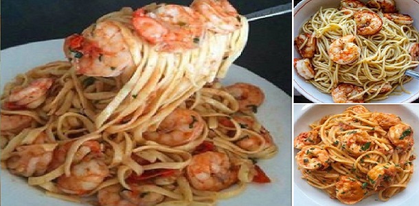 Pasta Soberana con Camarones en 10 minutos! El camaron que mas amo es el de mi novio…